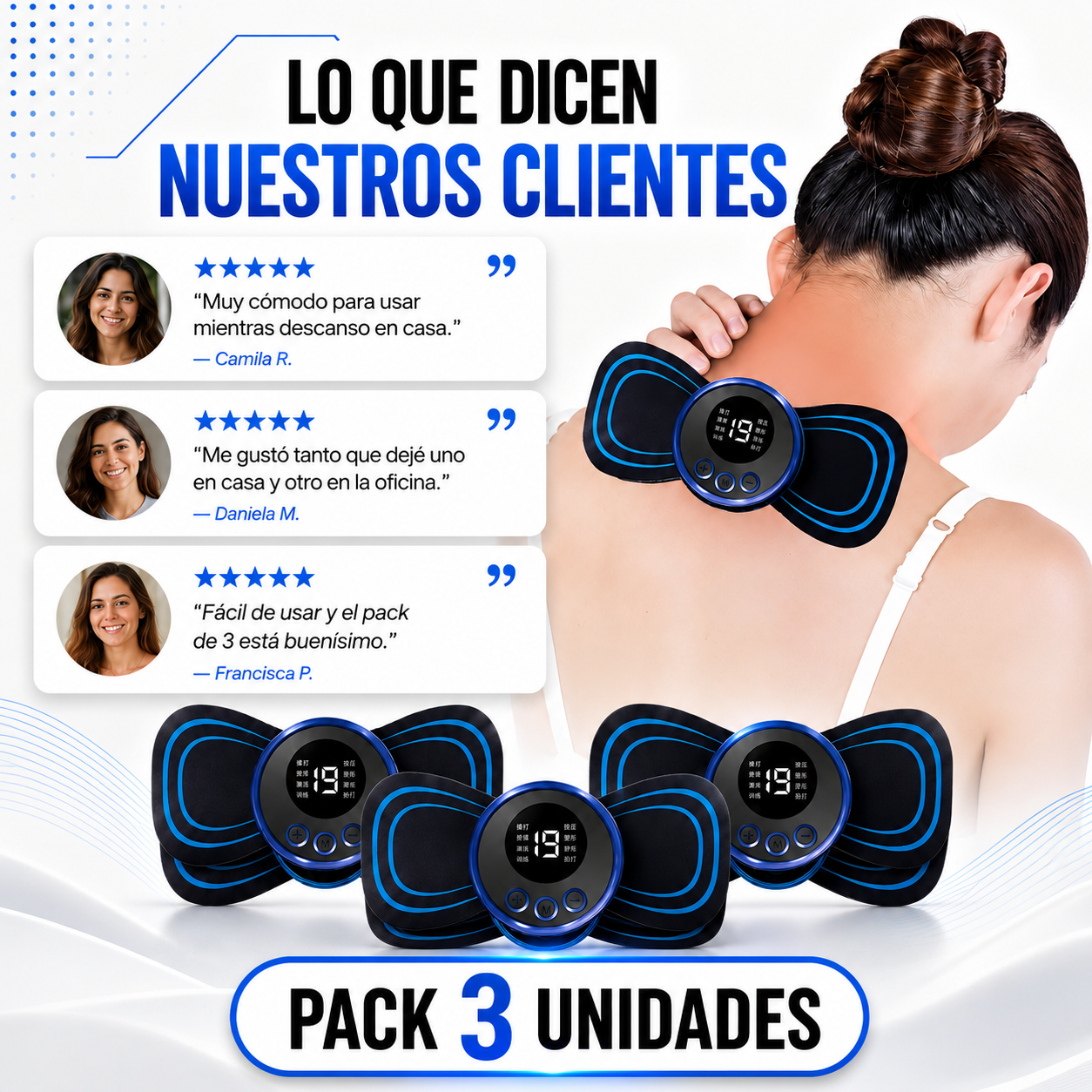 Pack 3 x 1 - Mini Masajeador Portátil