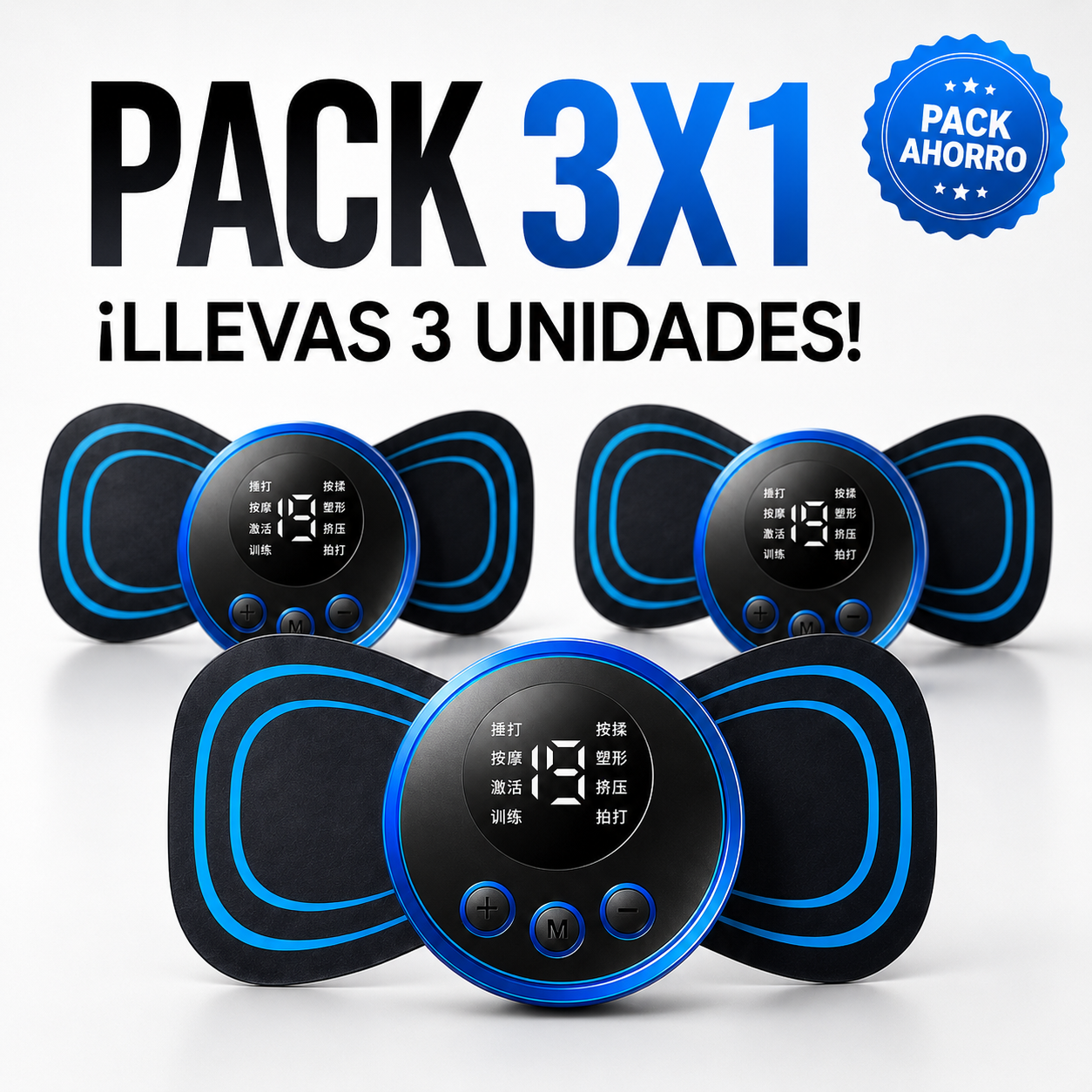 Pack 3 x 1 - Mini Masajeador Portátil